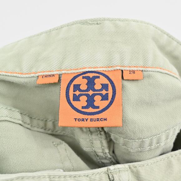 Tory Burch Jeans Womens Size 28 Alexa Cropped Skinny Leg Green Mid Rise Denim - Picture 7 of 13